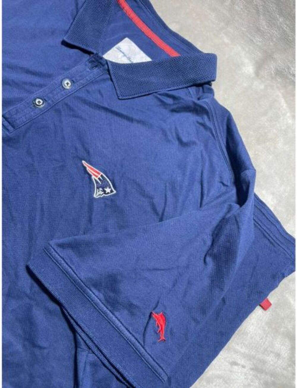 Tommy Bahama New England Patriots Polo Shirt Men's XXL Blue Short Sleeve